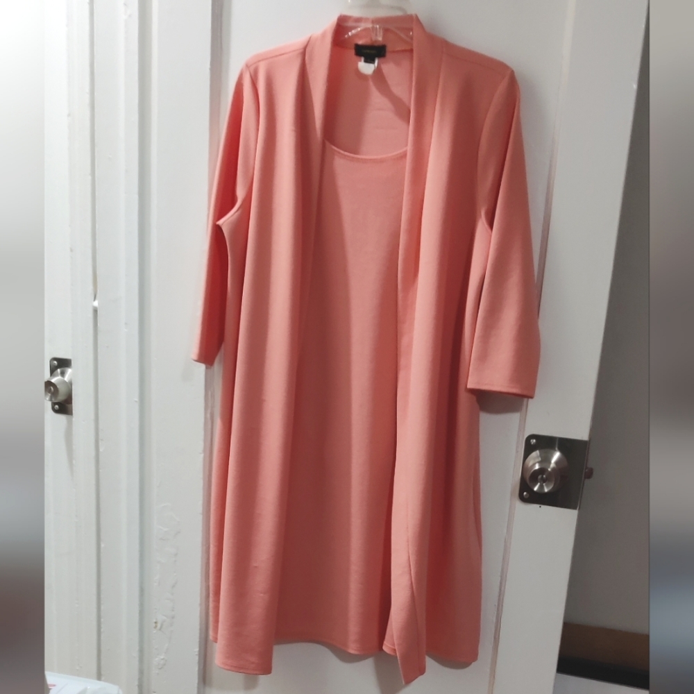 Espresso 2 in 1 coral colored dress w/ jacket size L